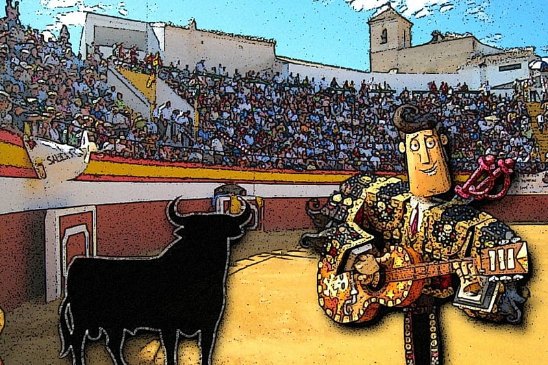 Bous, torero, plaza, fiesta, toro, HD wallpaper