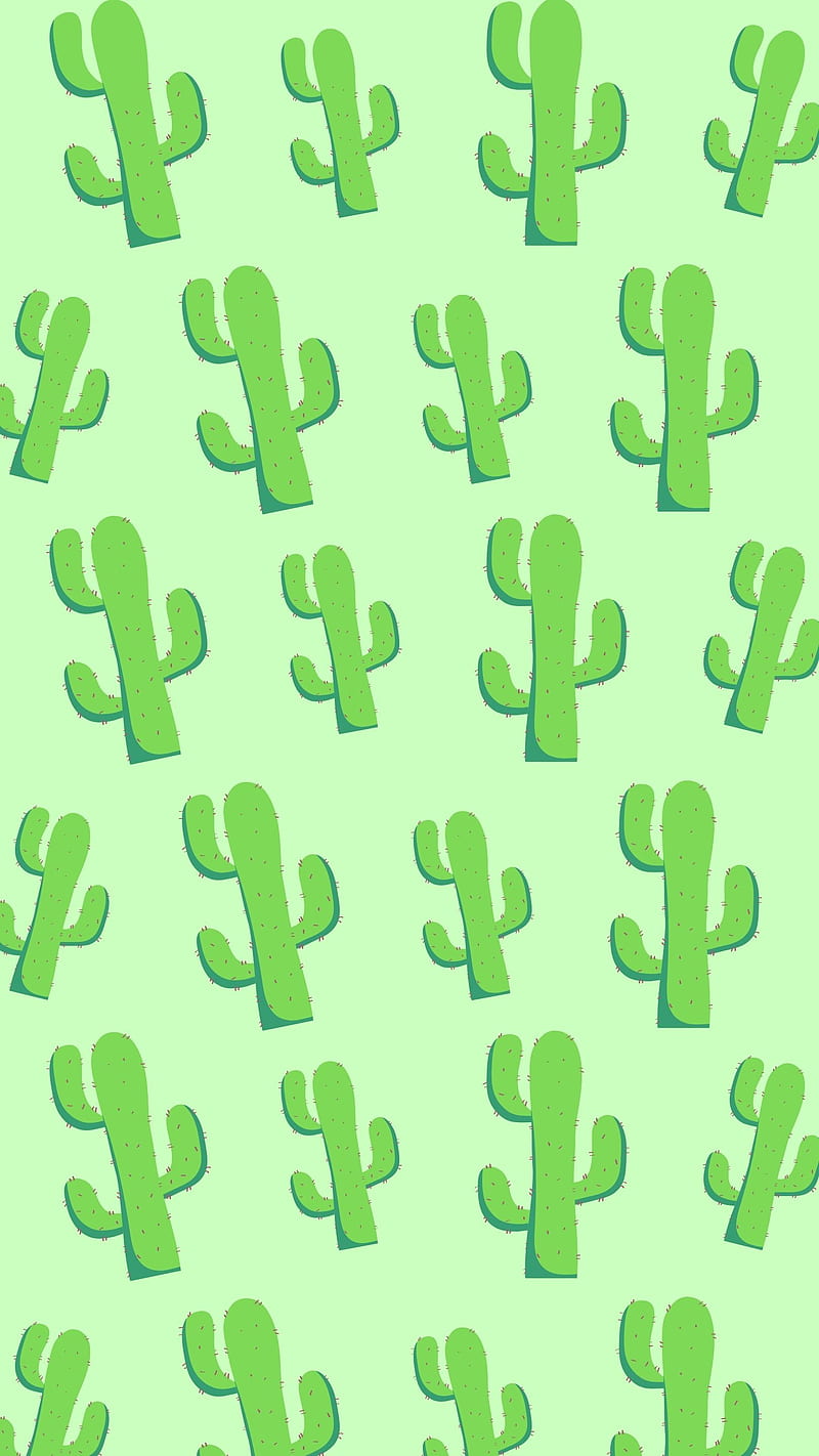 Cactus Pattern, aesthetic botanical nature, cactus green, desert flowers, floral garden, plant cute succulents, plants flower, succulent cacti, wanderlust , water color leaves pattern, water colors kawaii leaf, HD phone wallpaper