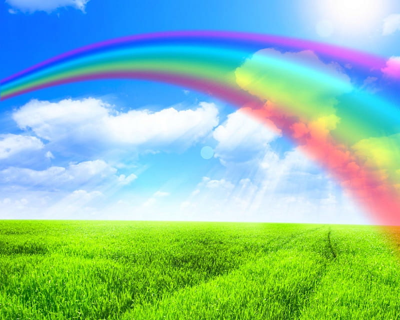 Beautiful Rainbow Nature Rainbow Sky Field HD Wallpaper Peakpx