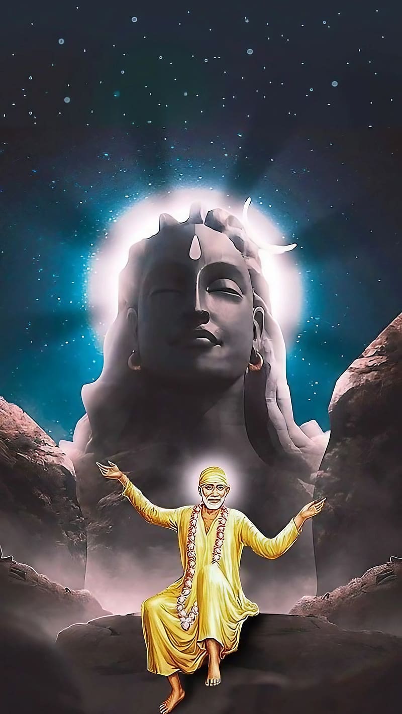 Sai Baba , Lord Adiyogi Background, hindu god, bhakti, devotional, HD phone wallpaper