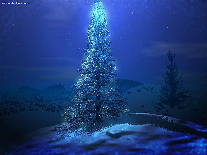 3D Christmas tree, 3d, fantasy, abstract, landscape, HD wallpaper