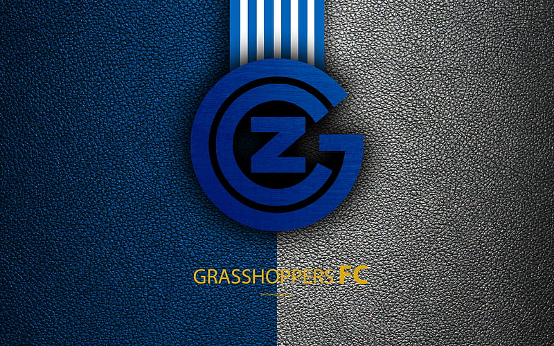 Grasshoppers FC football club, leather texture, logo, emblem, Swiss Super League, Zurich, Switzerland, football, HD wallpaper