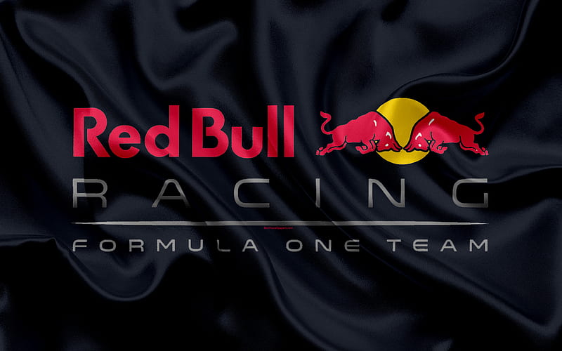 Red Bull Racing, Formula One Team, new logo racing team, Formula 1, logo, F1, red silk flag, motor sport, Austrian racing team, HD wallpaper