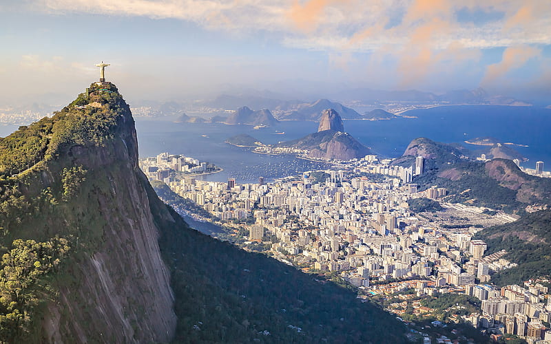 Rio de Janeiro, view from above, Christ the Redeemer, statue of Jesus Christ,  HD wallpaper | Peakpx