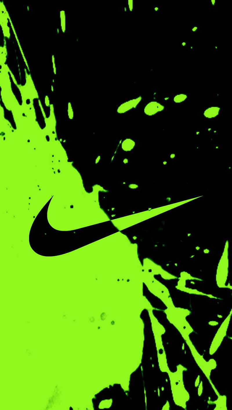 Nike Green, black, brand, logo, HD phone wallpaper