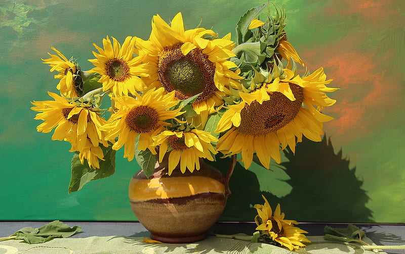 Sunflowers, Yellow, Vase, Bouquet, HD wallpaper | Peakpx