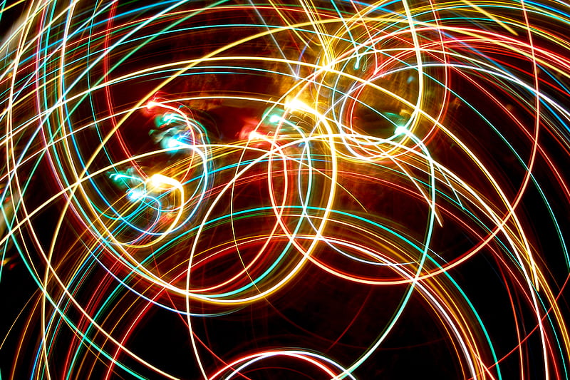 lights, colorful, long exposure, abstraction, light, HD wallpaper