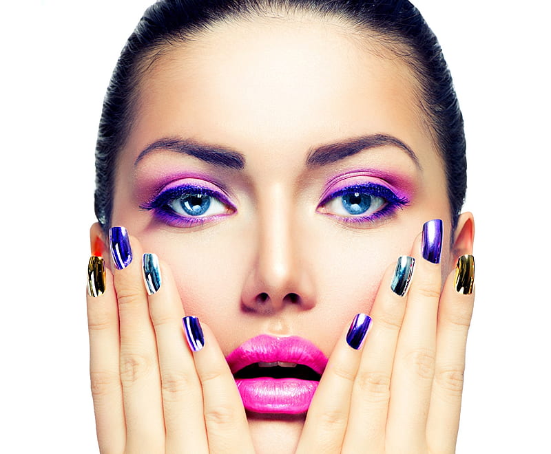 Pretty woman, Girl, Makeup, Lipstick, Fingers, HD wallpaper | Peakpx