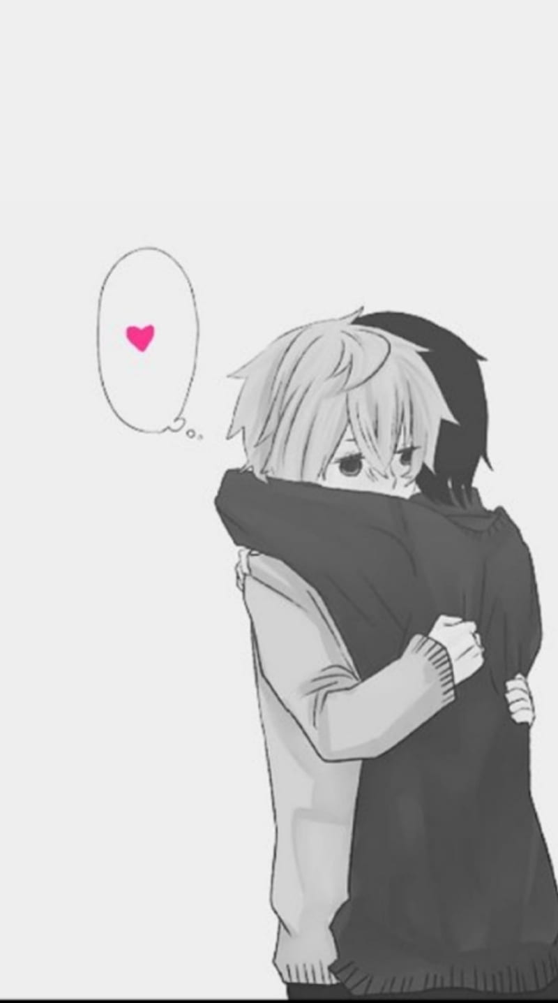 anime sad hug drawing