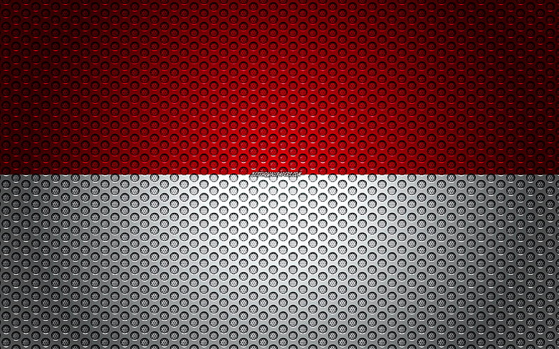 Flag of Indonesia creative art, metal mesh texture, Indonesian flag, national symbol, Indonesia, Asia, flags of Asian countries, HD wallpaper