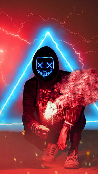 Hacker Neon Mask Wallpaper Download | MobCup