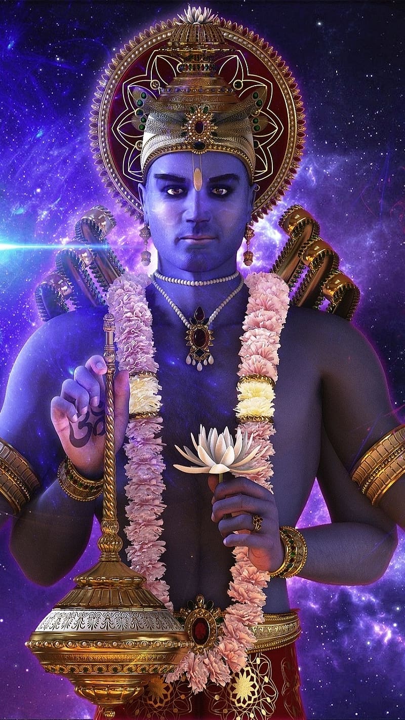 Vishnu Bhagwan, Animation, lord, god, preserver, HD phone wallpaper