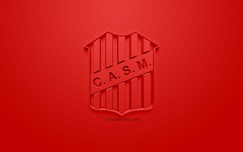San Martin de Tucuman, creative 3D logo, red background, 3d emblem ...