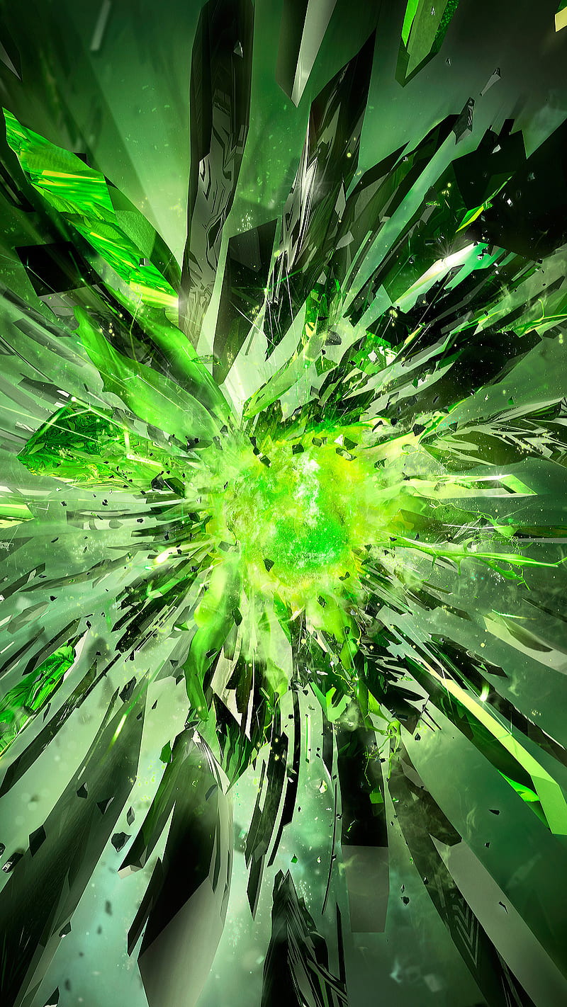 Explosion, glasses, green, splash, zoom out, HD phone wallpaper