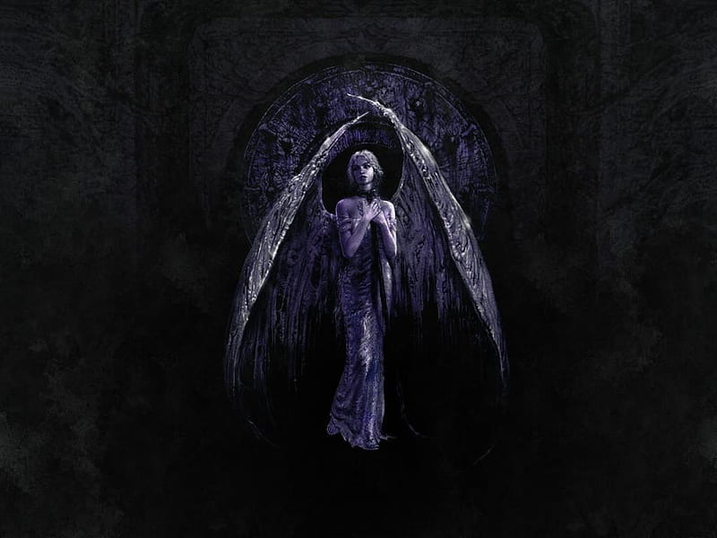 Death Angel, fantasy, wings, angel, dark, HD wallpaper