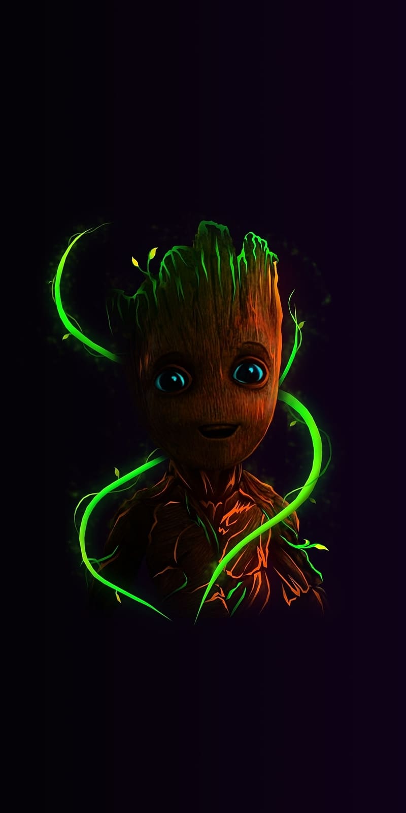 Cute baby Groot, adorable eyes, 2023, HD phone wallpaper