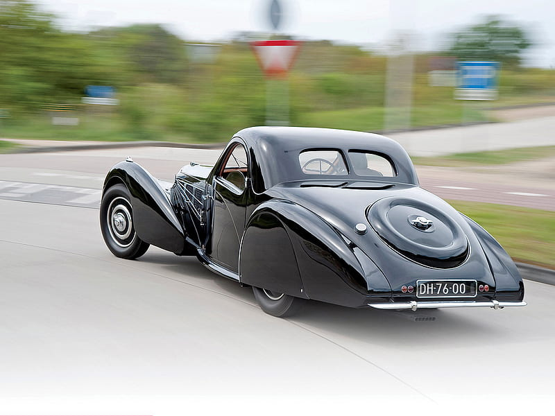 1937 Bugatti Type 57S Coupe, Inline 8, car, HD wallpaper