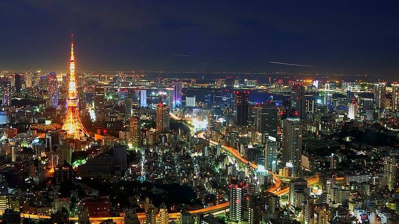 Cities, City, Skyscraper, Building, Japan, Cityscape, Tokyo, , Tokyo Tower, HD wallpaper