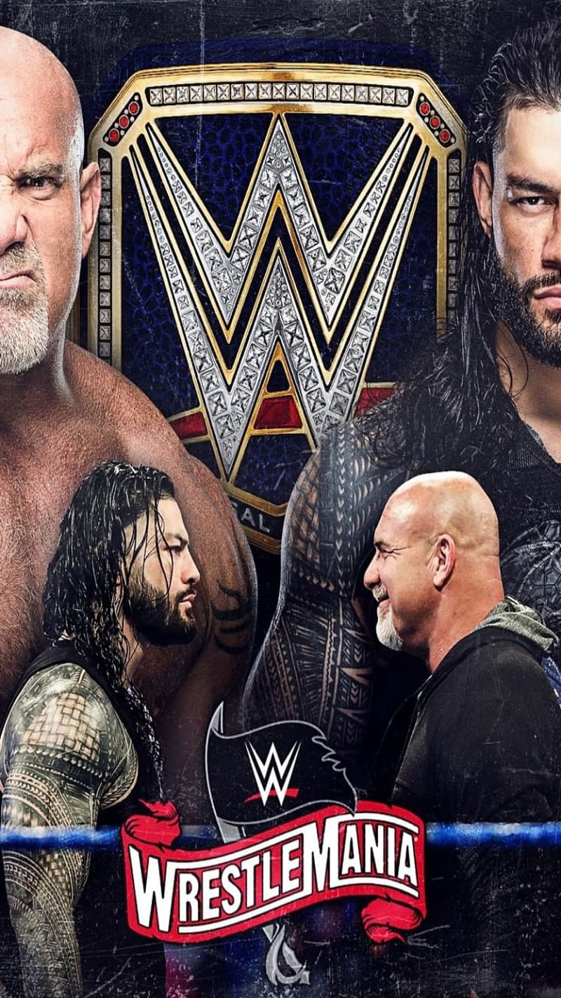 Wrestlemania, belt, goldberg, nxt, raw, roman reigns, smackdown, title, wwe, HD phone wallpaper