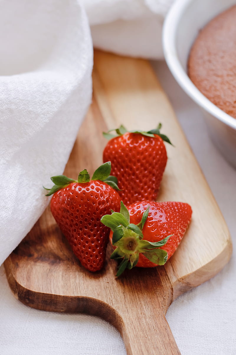strawberries, berries, dessert, HD phone wallpaper
