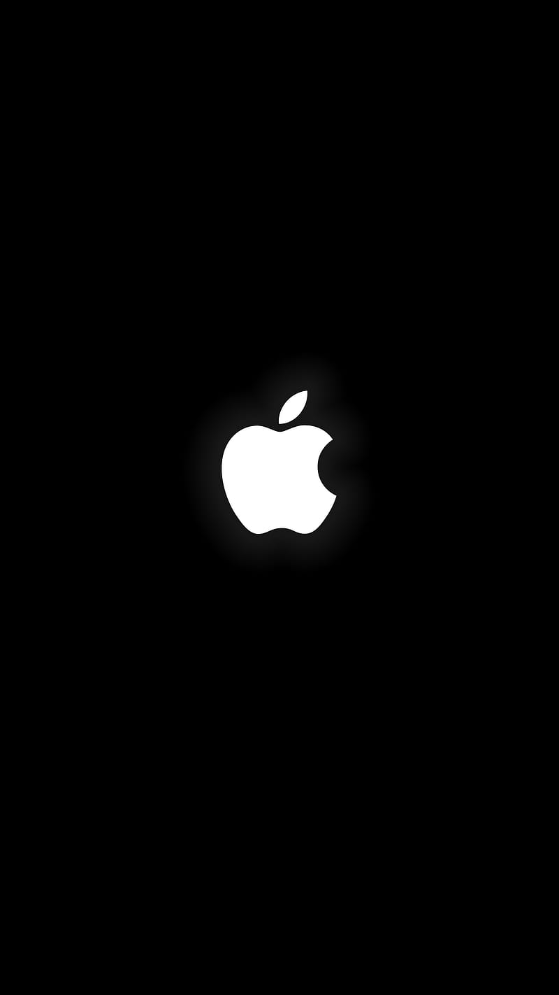 Glowing Apple, android, colorfull, cool, galaxy, glow, ios, ipad, logo, samsung white, HD phone wallpaper
