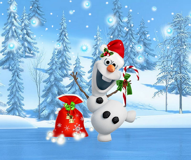 merry christmas, frozen, gift, olaf christmas, snowman olaf, xmas, HD wallpaper