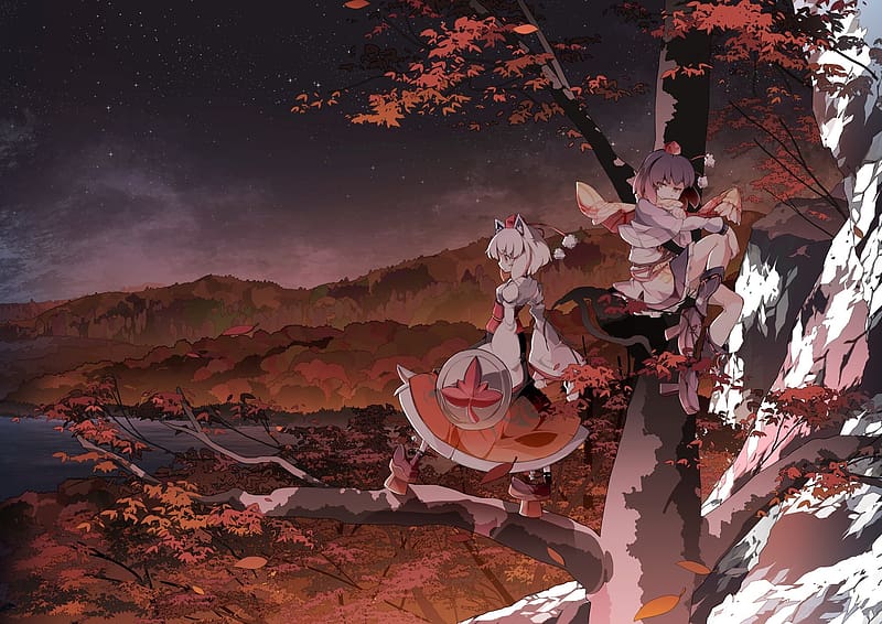Anime, Touhou, Aya Shameimaru, Momiji Inubashiri, HD wallpaper