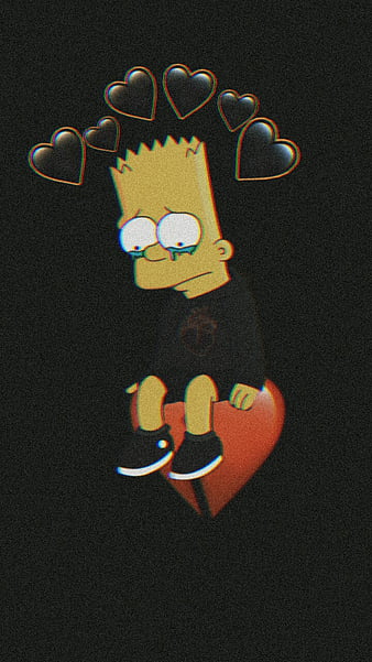 Bart, bad, bart sad, bart simpson, heart, love, sad, simpson, simpson sad, simpsons, HD mobile wallpaper