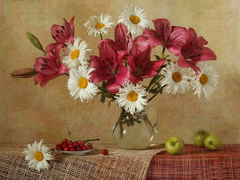 *** Still Life ***, kompozycja, martwa, kwiaty, nature, HD wallpaper