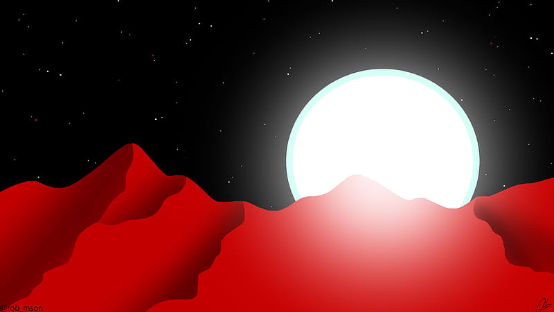 Red Planet Night Minimal , planet, minimalism, minimalist, moon, artist, artwork, digital-art, HD wallpaper