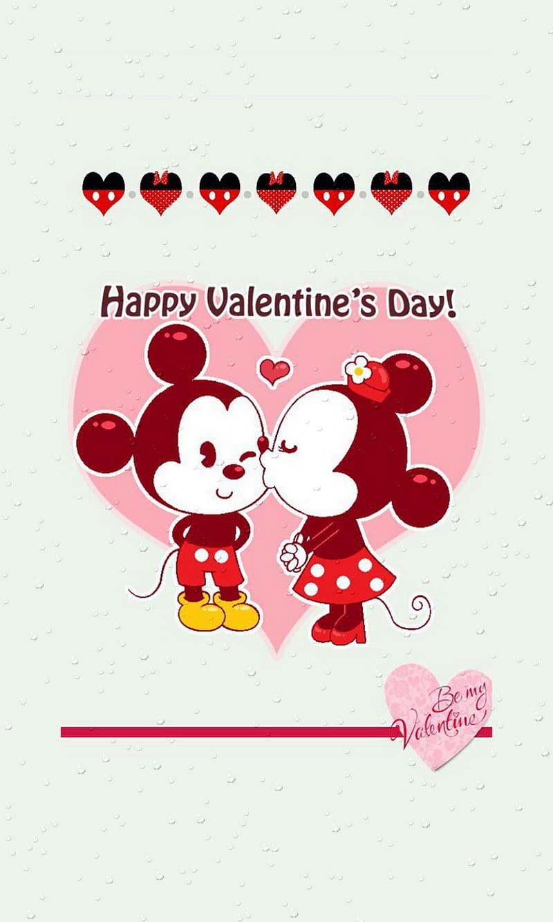 Valentines Day, love, mickey, minnie, mouse, HD phone wallpaper