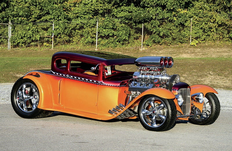 1930-Ford-Coupe, Classic, 1930, Hotrod, Blown, HD wallpaper