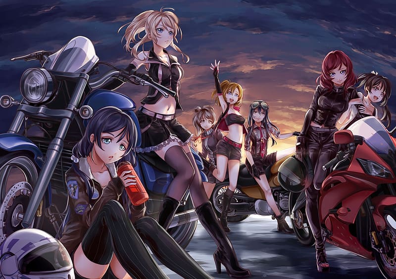 SWAV, anime, anime girls, motorcycle | 1500x900 Wallpaper - wallhaven.cc