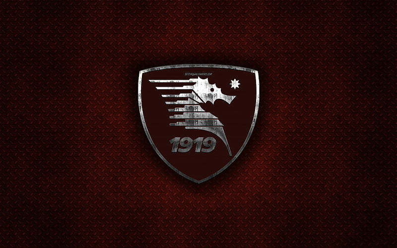 US Salernitana 1919, Italian football club, brown metal texture, metal logo, emblem, Salerno, Italy, Serie B, creative art, football, HD wallpaper