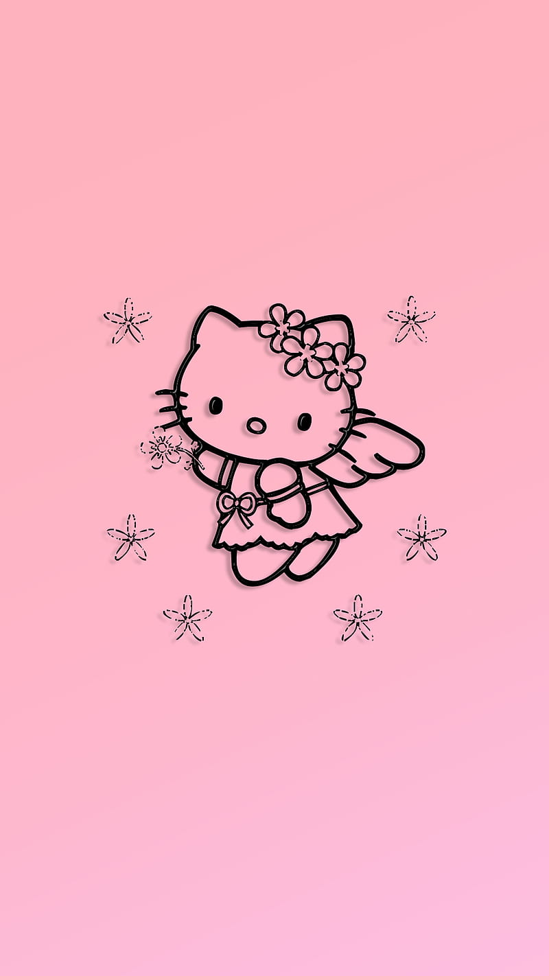 Pink aesthetic, clouds, cute, glitter, hello kitty, pastel, soft