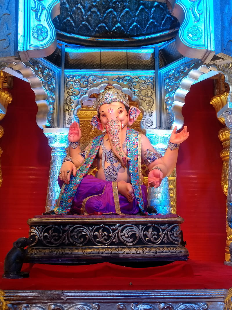 Vadodara Ganesha, ganesh, ganpati, god, gods, india, lord, raja, HD phone wallpaper