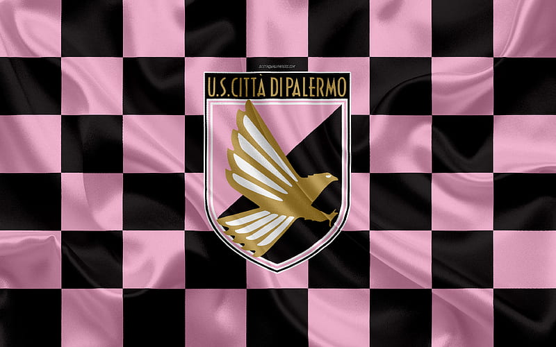 US Palermo logo, creative art, pink black checkered flag, Italian football  club, HD wallpaper | Peakpx