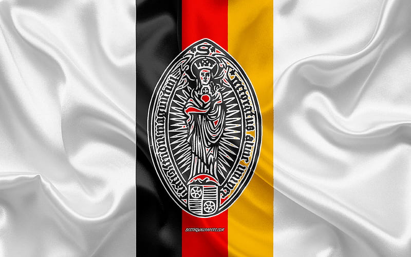 University of Mainz Emblem, German Flag, University of Mainz logo, Mainz, Germany, University of Mainz, HD wallpaper