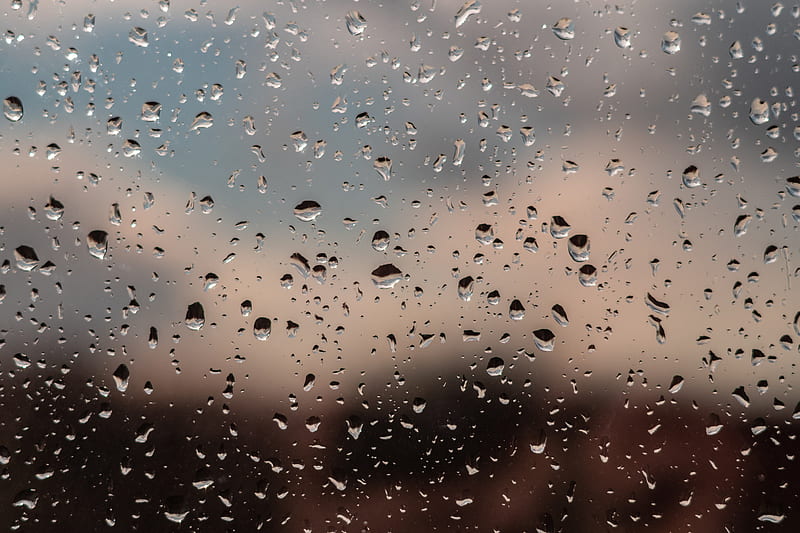 drops, glass, rain, window, moisture, blur, HD wallpaper