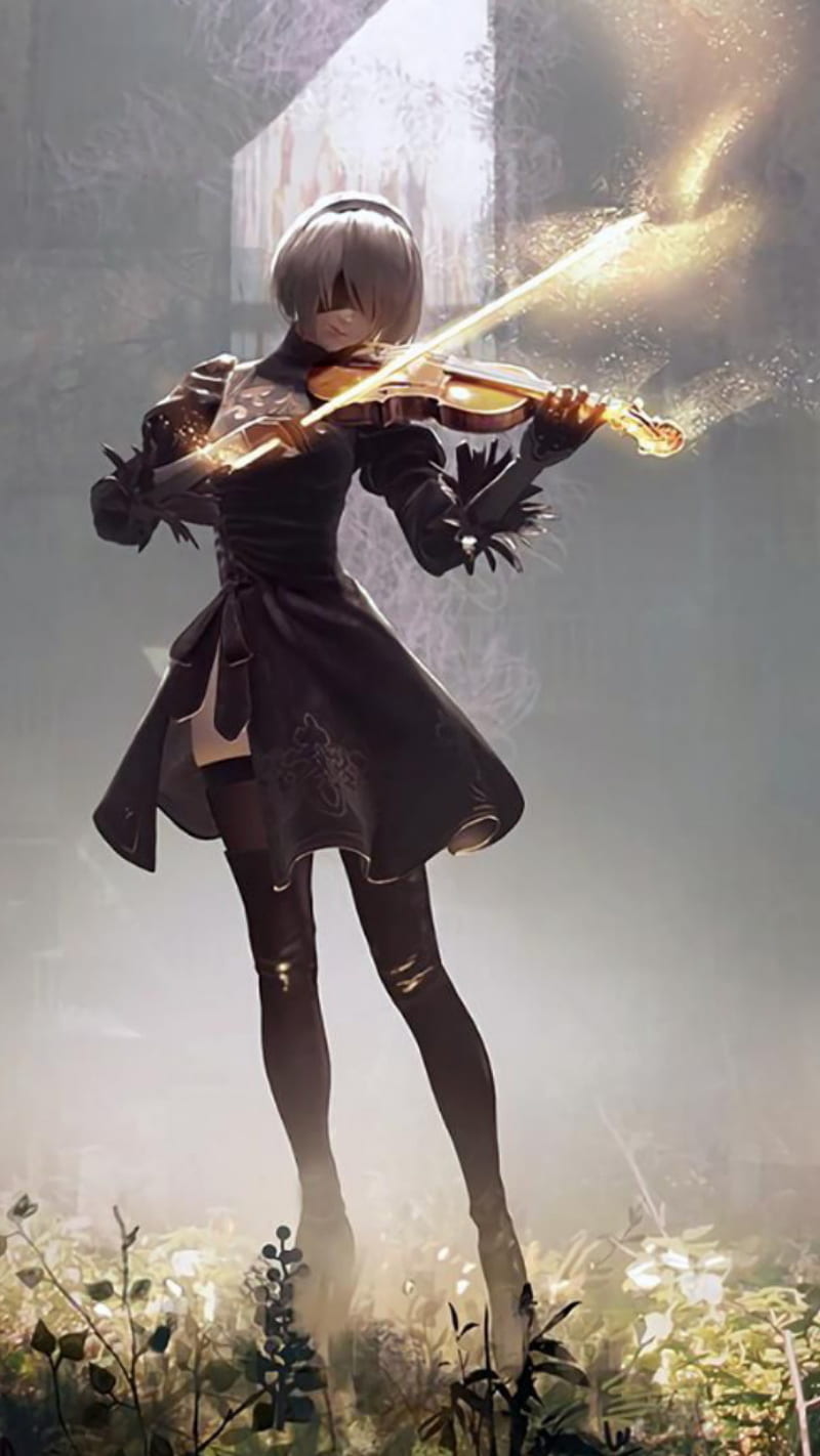 NieR 2B, android, games, nier automata, violin, HD phone wallpaper