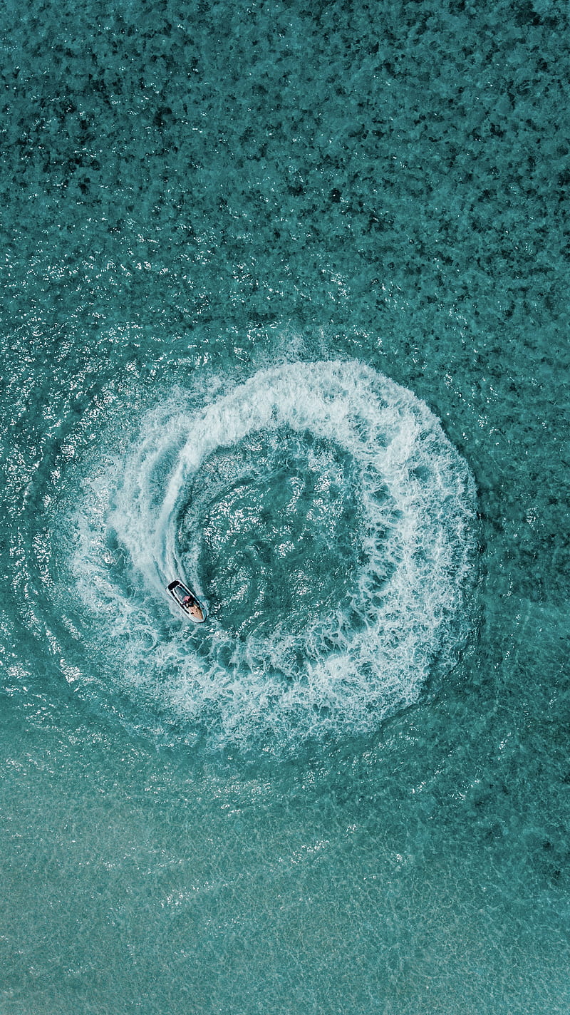 aerial shot person riding on personal watercraft, HD phone wallpaper