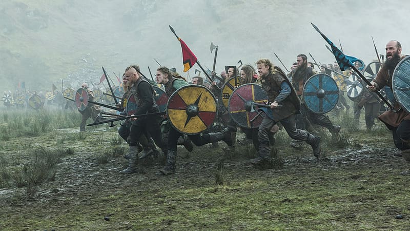 Shield, Fog, Flag, Battle, Axe, Tv Show, Viking, Vikings (Tv Show), Vikings, HD wallpaper