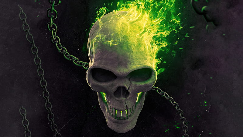 Ghost Rider Green Flame , ghost-rider, superheroes, artist, artwork, digital-art, artstation, HD wallpaper