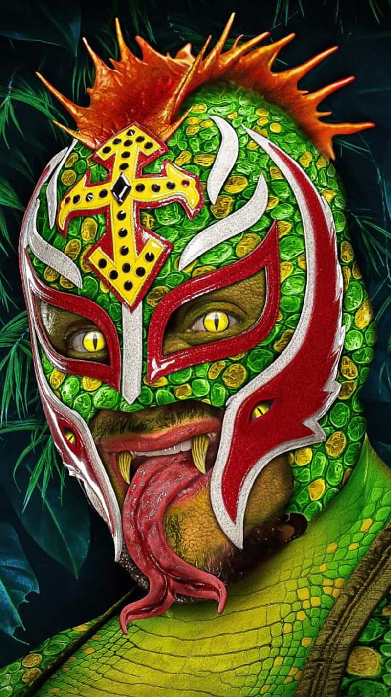 Rey Mysterio, 619, booyaka, dragon, mask, nxt, raw, reptil, smackdown, wwe, HD phone wallpaper