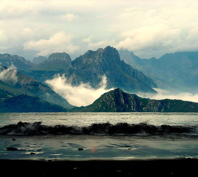 Lost Island for my friend Deejai, dark, lost, bonito, island, clouds, sea, mist, HD wallpaper