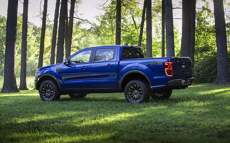 Ford Ranger, FX2 Package, 2020, side view, exterior, new blue Ranger, tuning Ranger, american cars, Ford, HD wallpaper