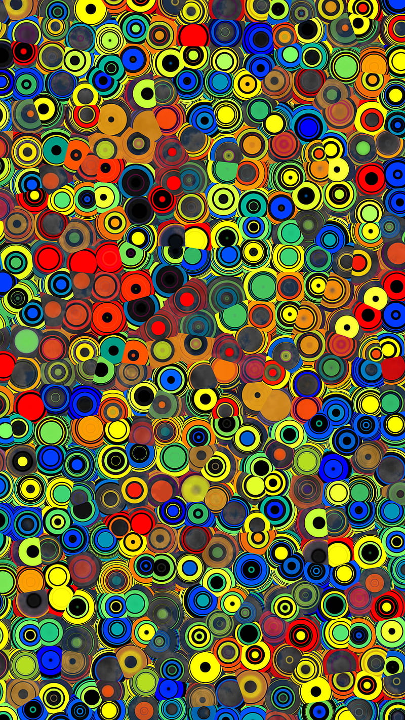 circles, colorful, abstraction, pattern, HD phone wallpaper