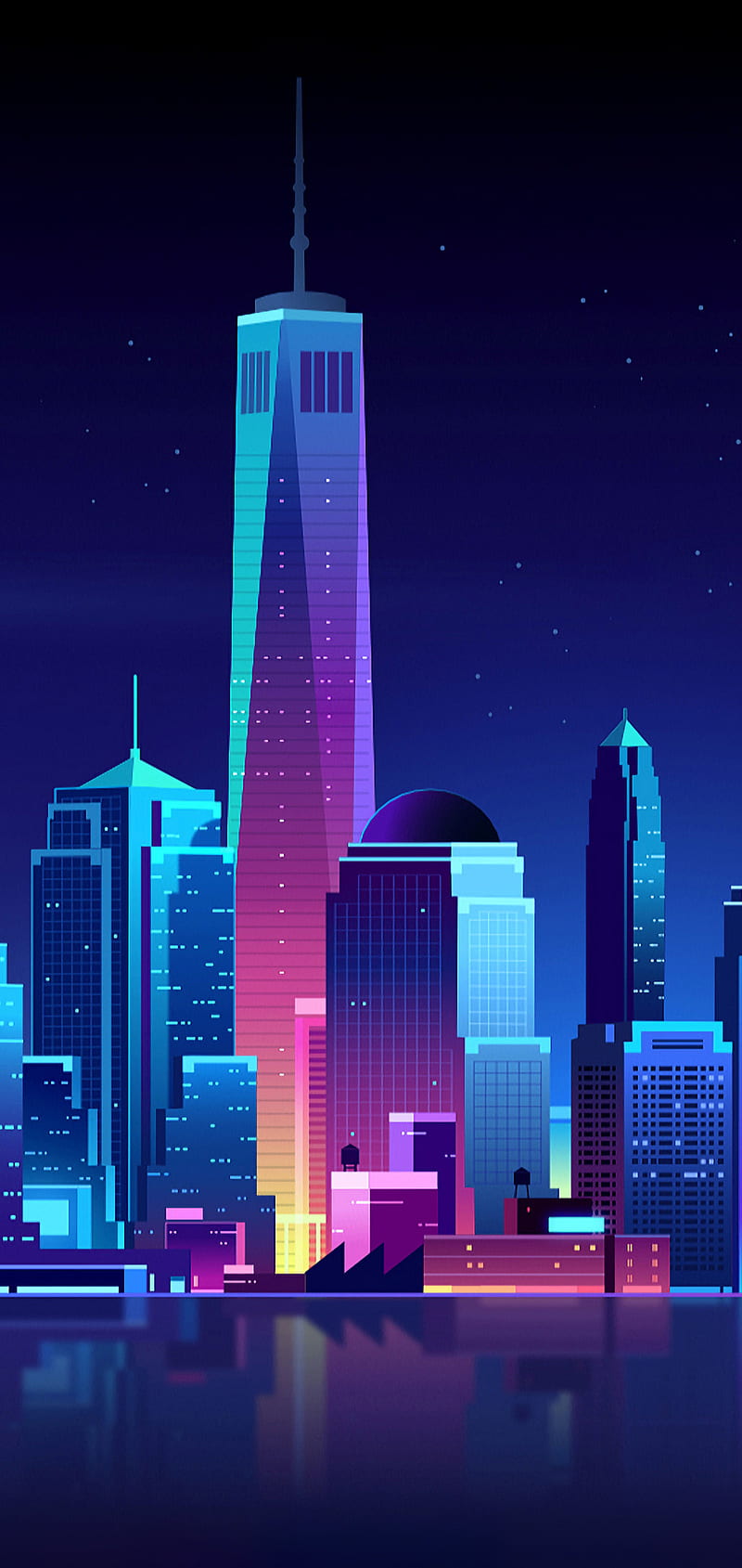 New York Buildings City Night Minimalism One Plus 6, Huawei p20, Honor view 10, Vivo y85, Oppo f7, Xiaomi Mi A2 , , Background, and, New York City Rain, HD phone wallpaper
