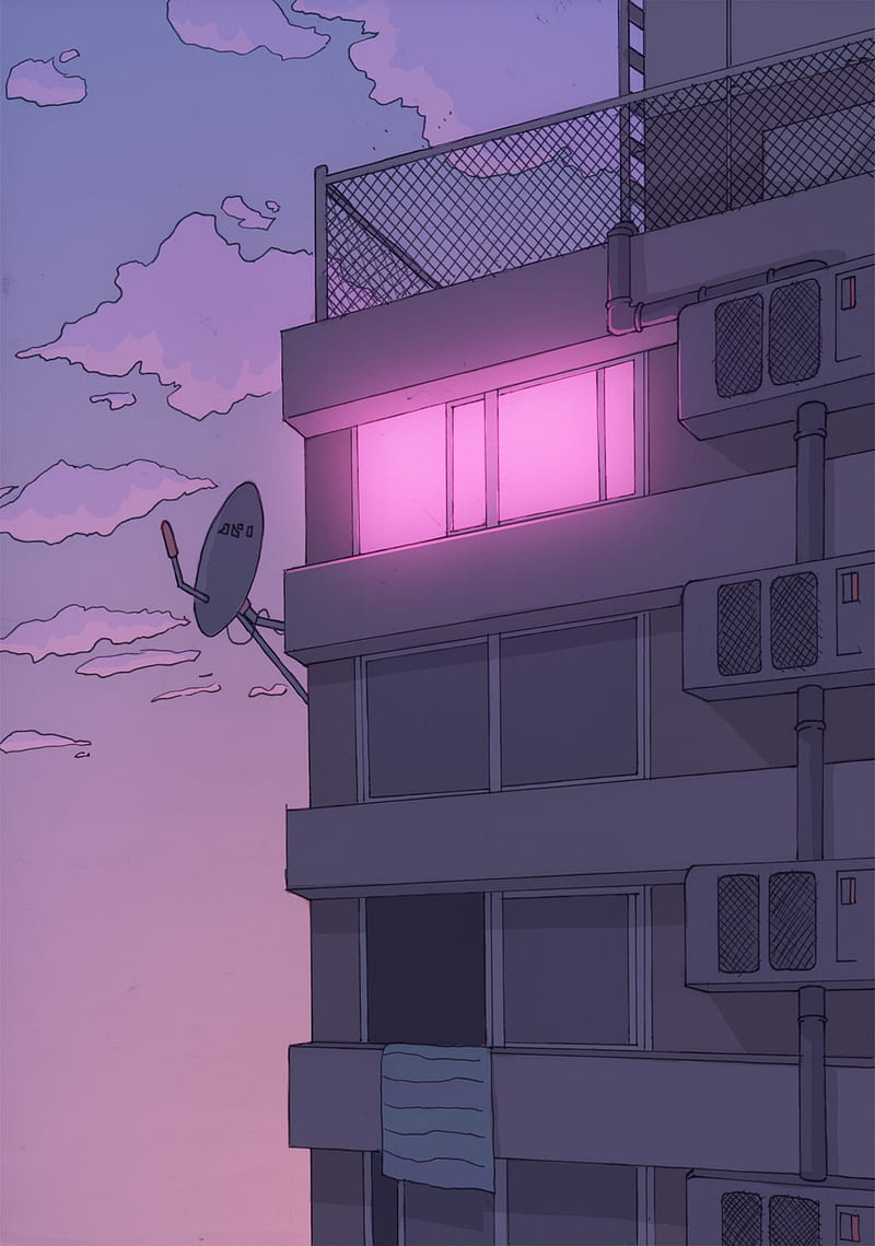 city, illustration, pink, HD phone wallpaper