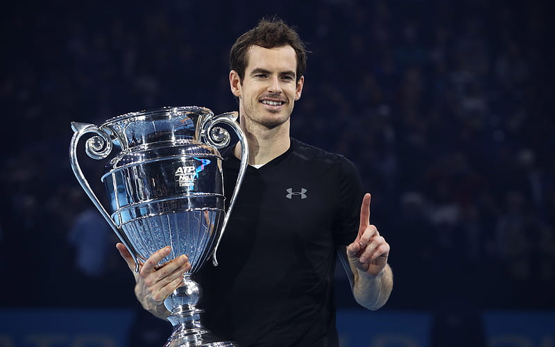 Andy Murray, Tennis, ATP, British tennis player, first racket of the world, trophy, ATP World Tour, HD wallpaper